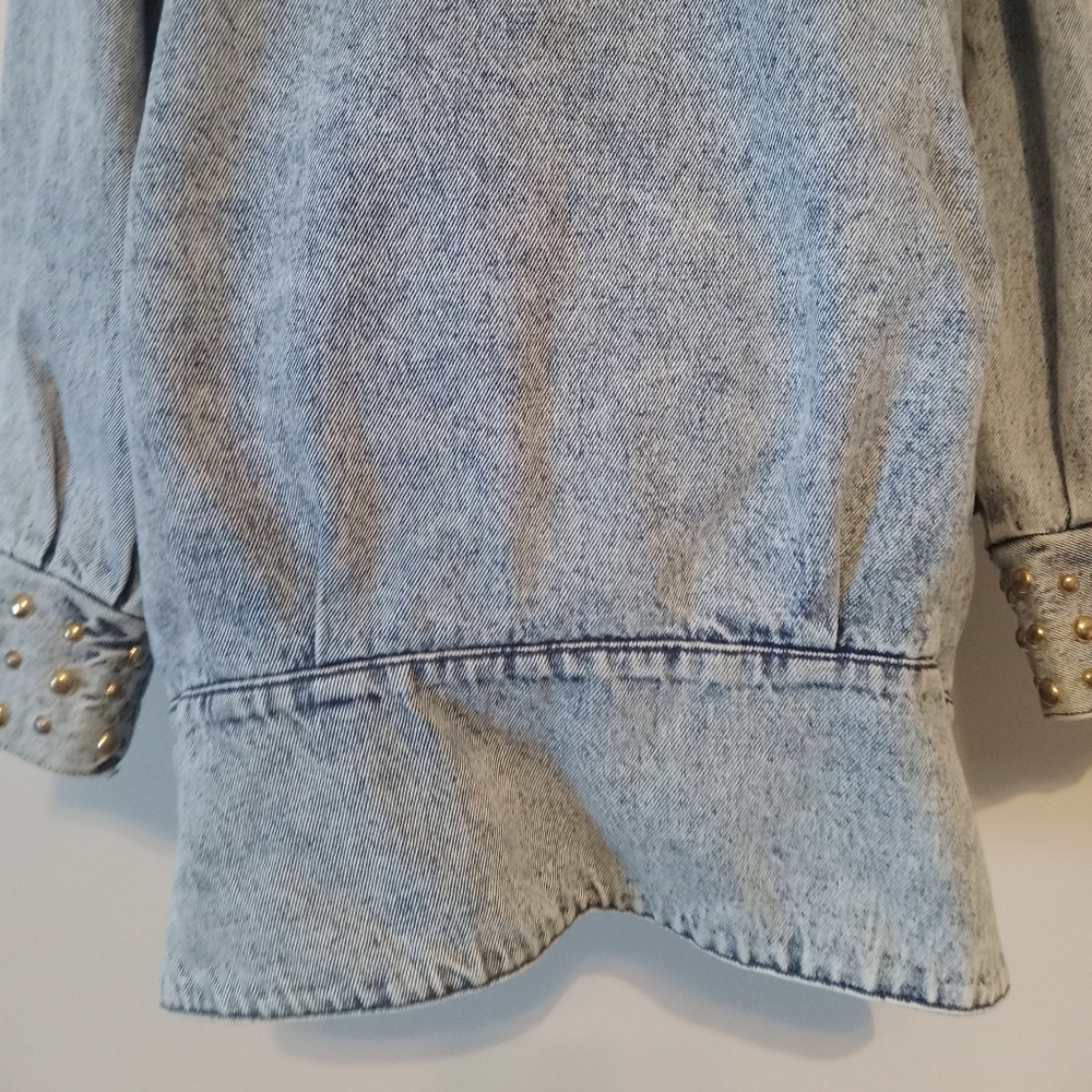 Rare Vintage Oversized Embellished Denim Jacket with Colorful Accents - Picture 7 of 10